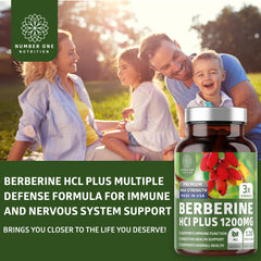 Back of N1N Berberine Plus bottle with dosage and servings