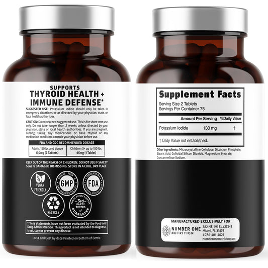 Close-up of 130 mg tablets from Number One Nutrition, easy to swallow.