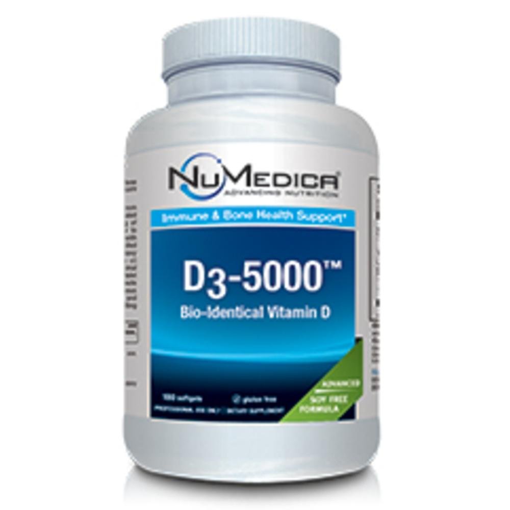 NuMedica D3 5000 Large softgels bottle supports daily vitamin intake for bone and immune health