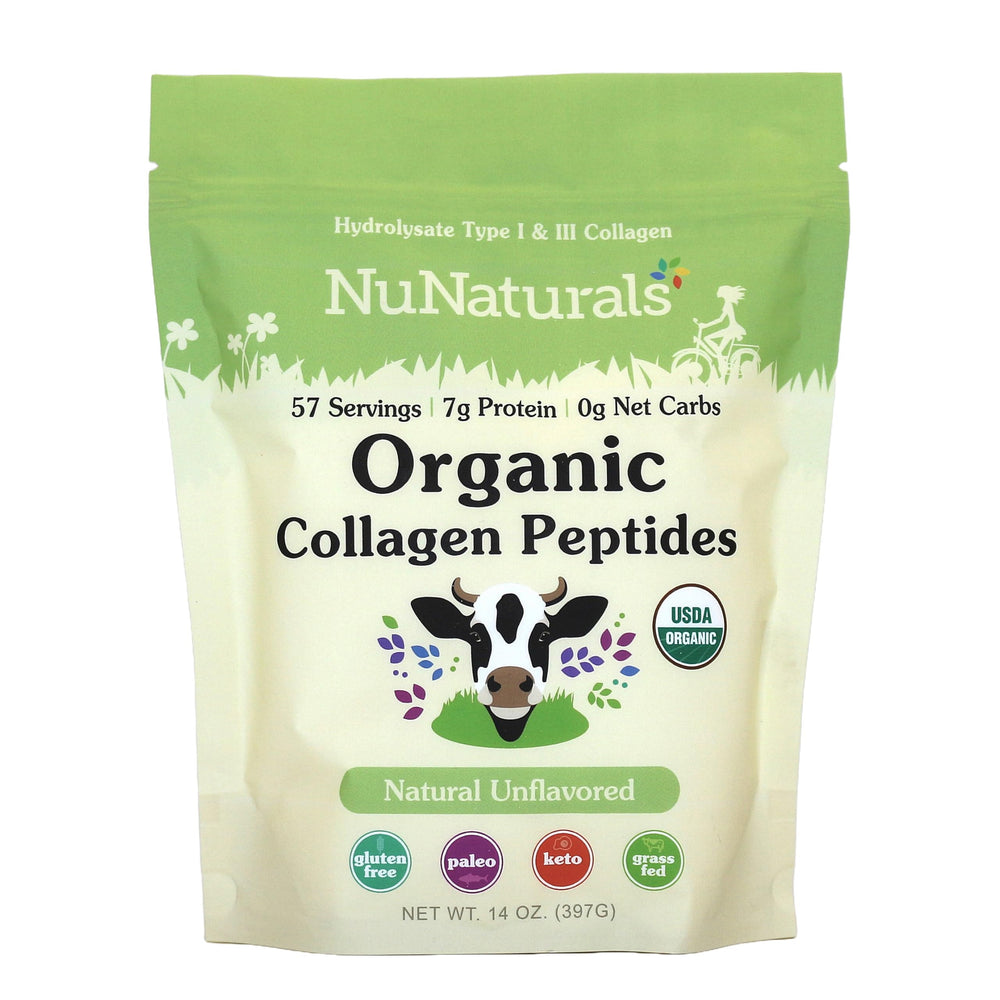 Nunaturals Organic Collagen Peptides bottle for everyday protein use.