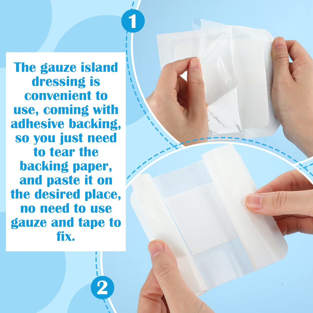 Nuogo bordered gauze 4x4 with adhesive border offering secure, comfortable wear.