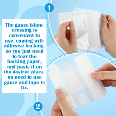 Nuogo bordered gauze 4x4 with adhesive border offering secure, comfortable wear.