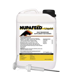 Nupafeed Magnesium Daily Liquid bottle may support calmness and relaxed muscles in horses.