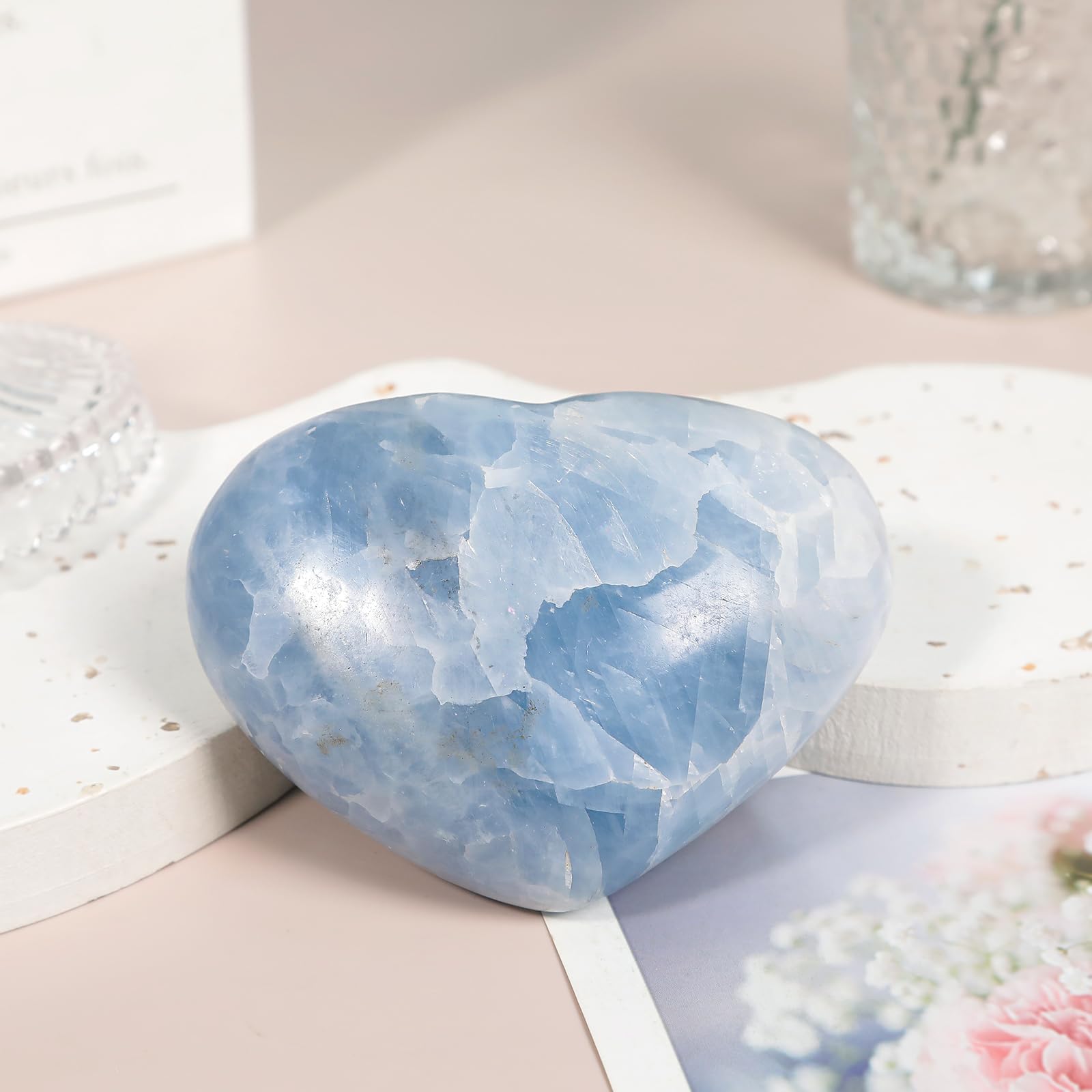 Nupuyai heart stone on display in its gift box for home or office decor