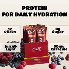 NUR clear whey drink served in glass highlights easy hydration and clean nutrition.