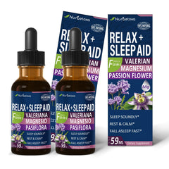 Nurbetoxa Sleep Aid Drops bottle pour showing natural sleep support.