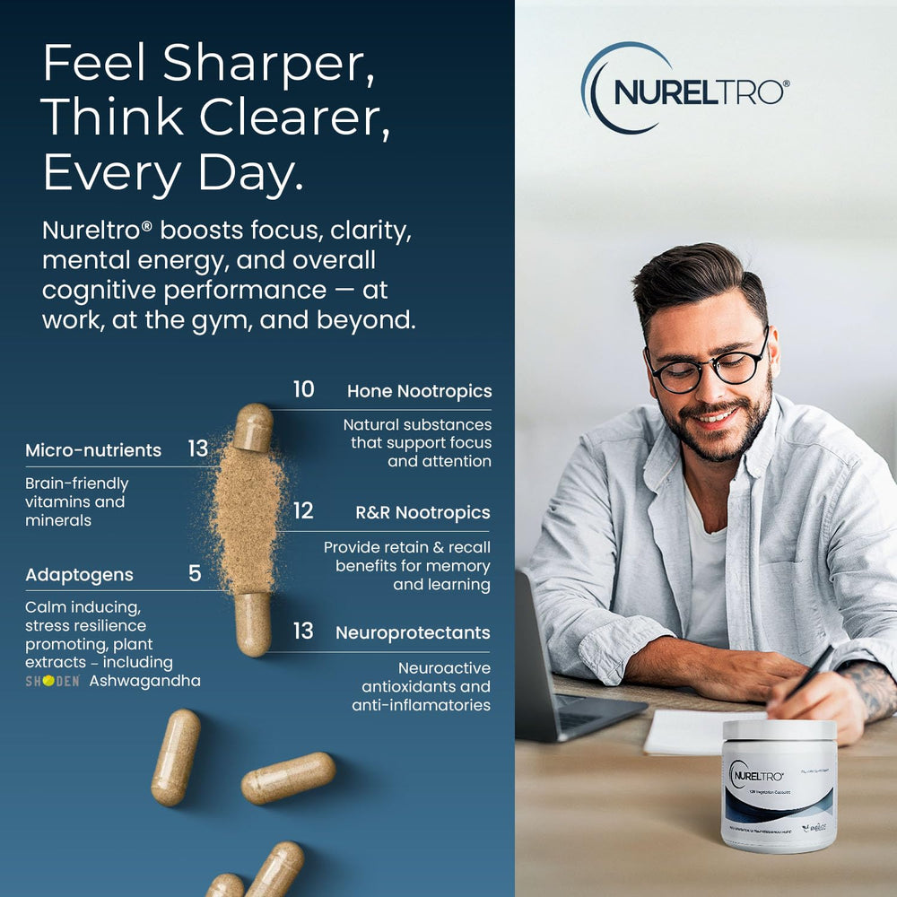 Nureltro daily-use scene suggesting consistent brain support