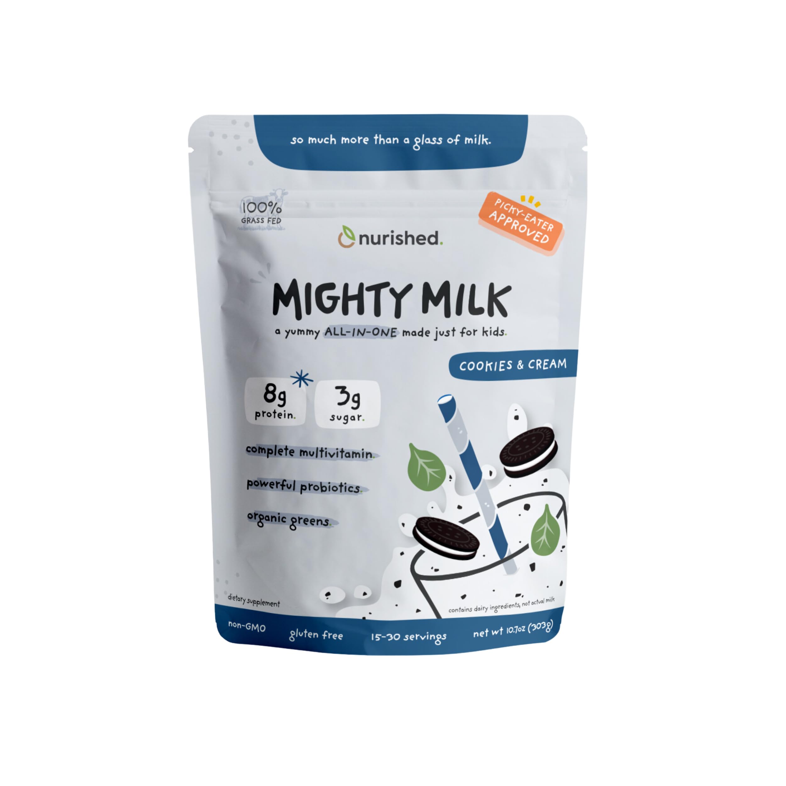 Nurished Cookies & Cream Mighty Milk bottle ready for daily nutrition