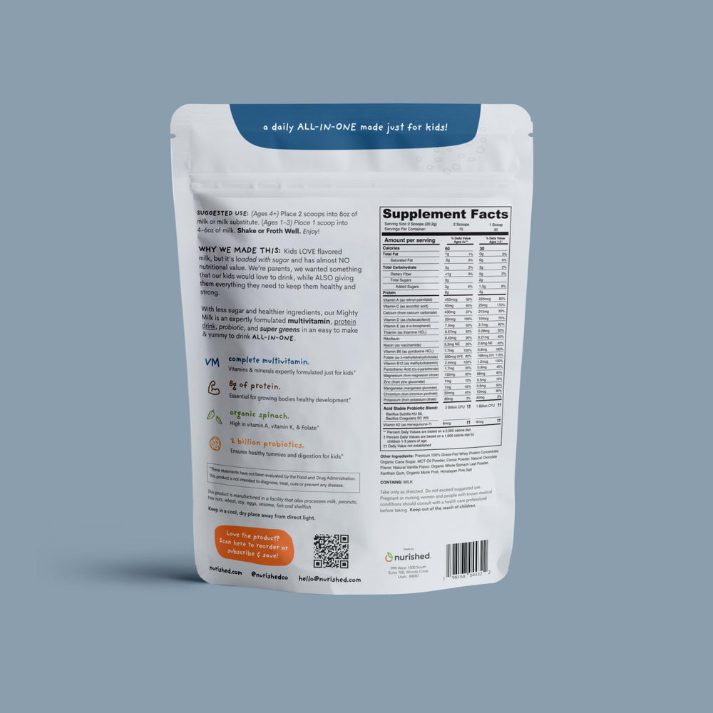 Nurished Cookies & Cream Mighty Milk shaker mixes smoothly for kids smoothies