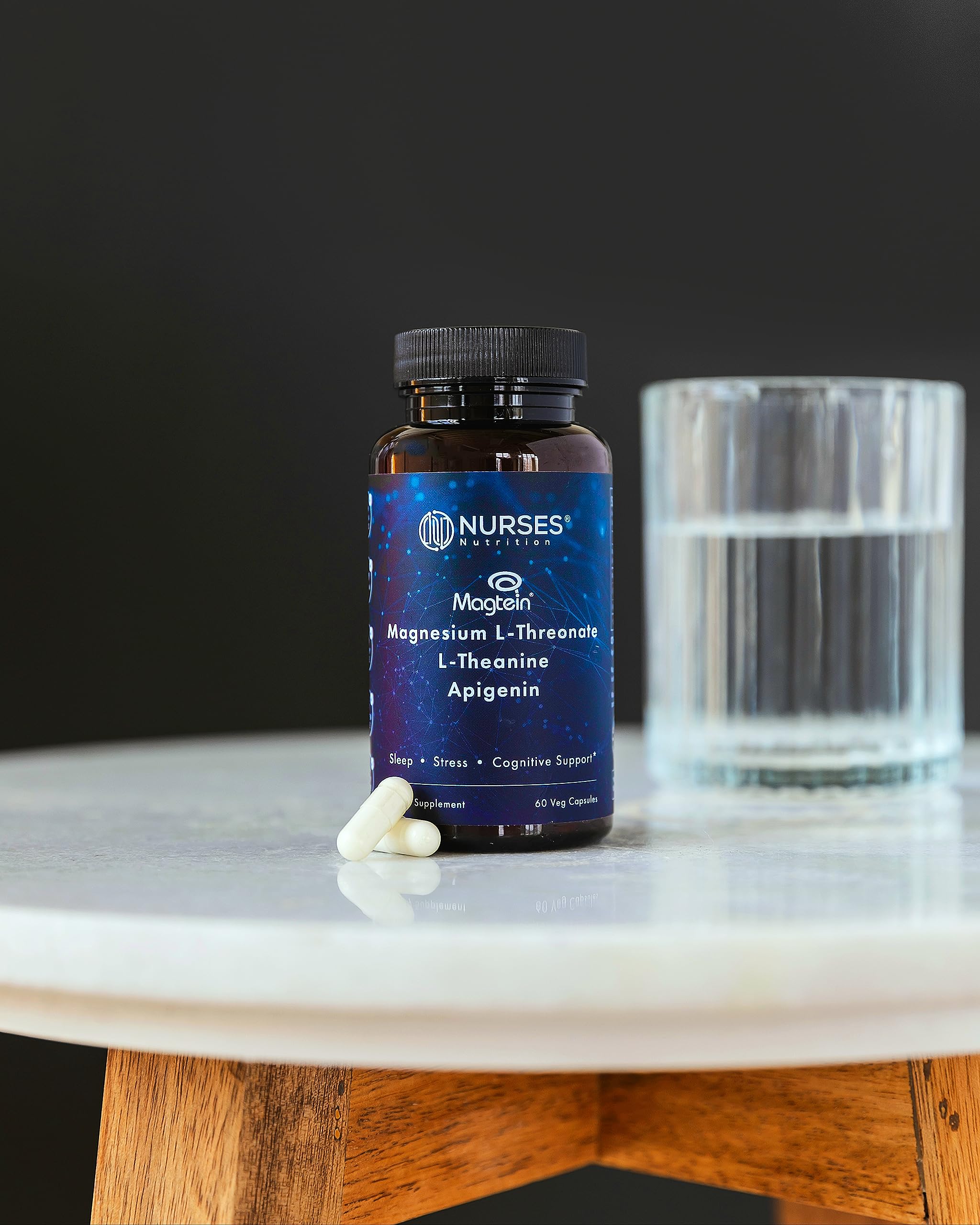 Nurses Nutrition Magnesium Sleep Stack made in USA badge conveys quality and safety.