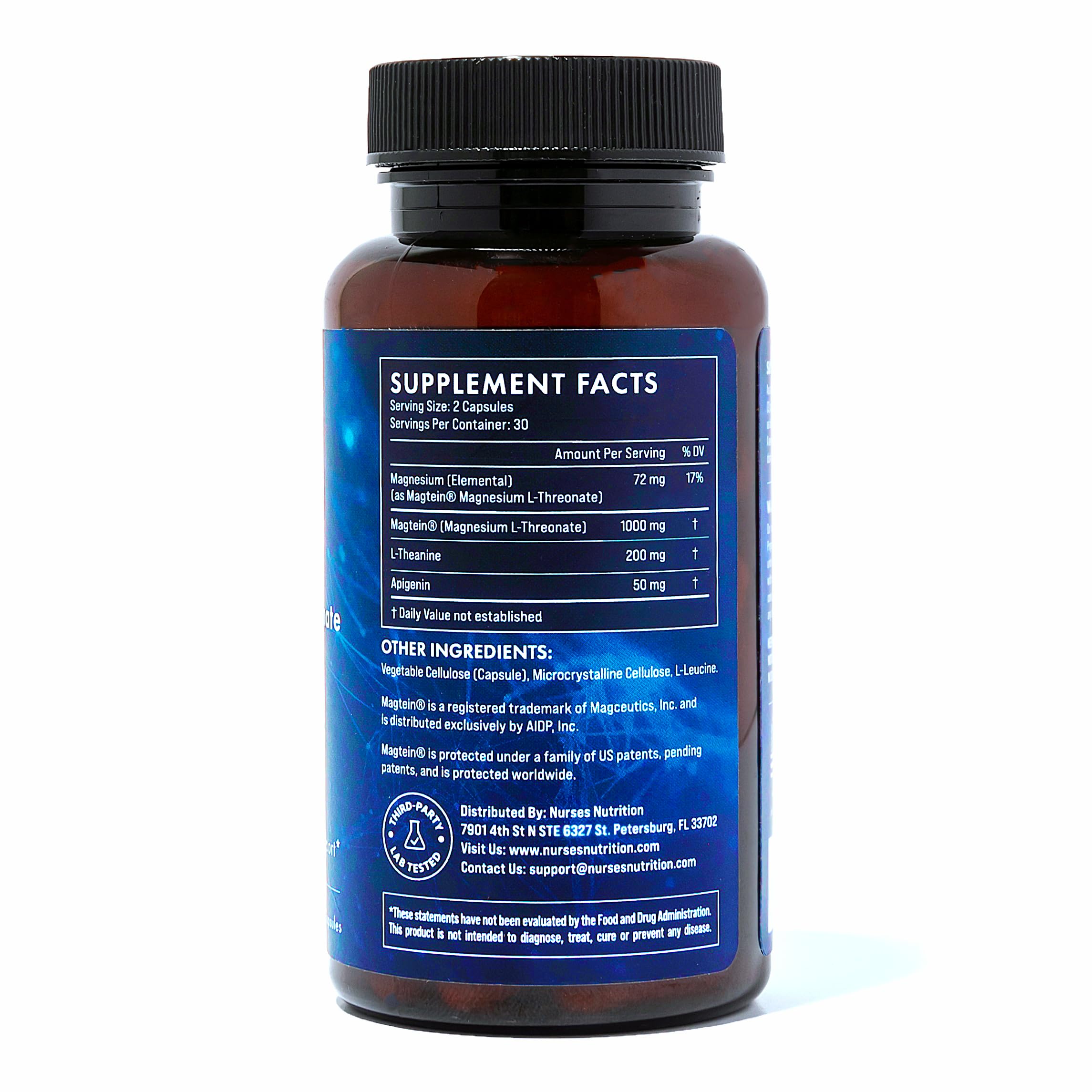 Nurses Nutrition Magnesium Sleep Stack packaging design on desk demonstrates premium supplement aesthetics.