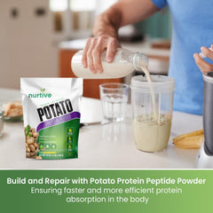 NURTIVE potato protein peptide powder adds neutral protein to healthy baked goods.