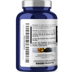 NusaPure bottle side label shows hexane-free and non-GMO.