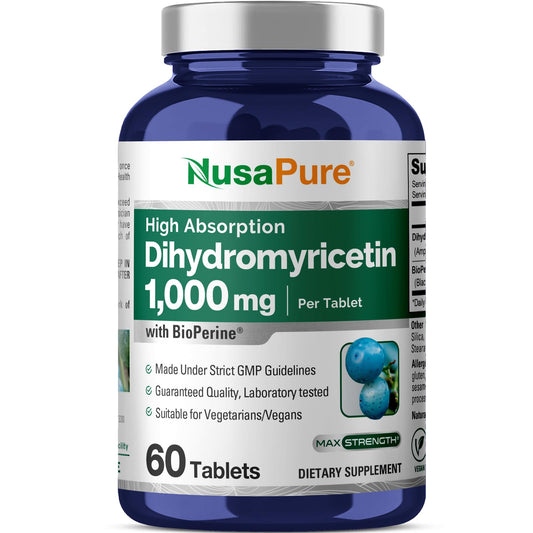 NusaPure DHM 1000mg tablets bottle front for daily vegan supplement routine
