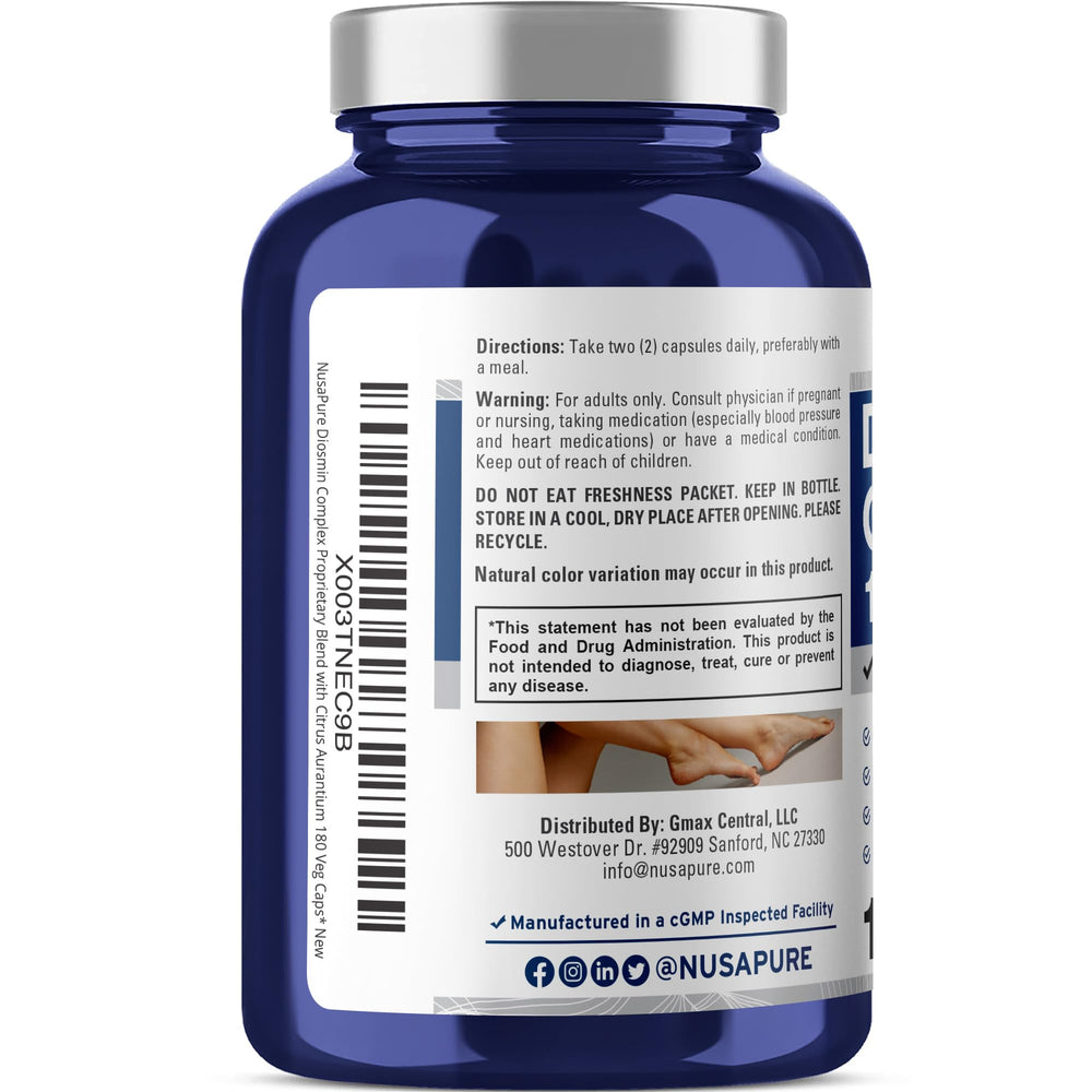 Diosmin and Citrus Aurantium ingredients highlighted in clean formulation