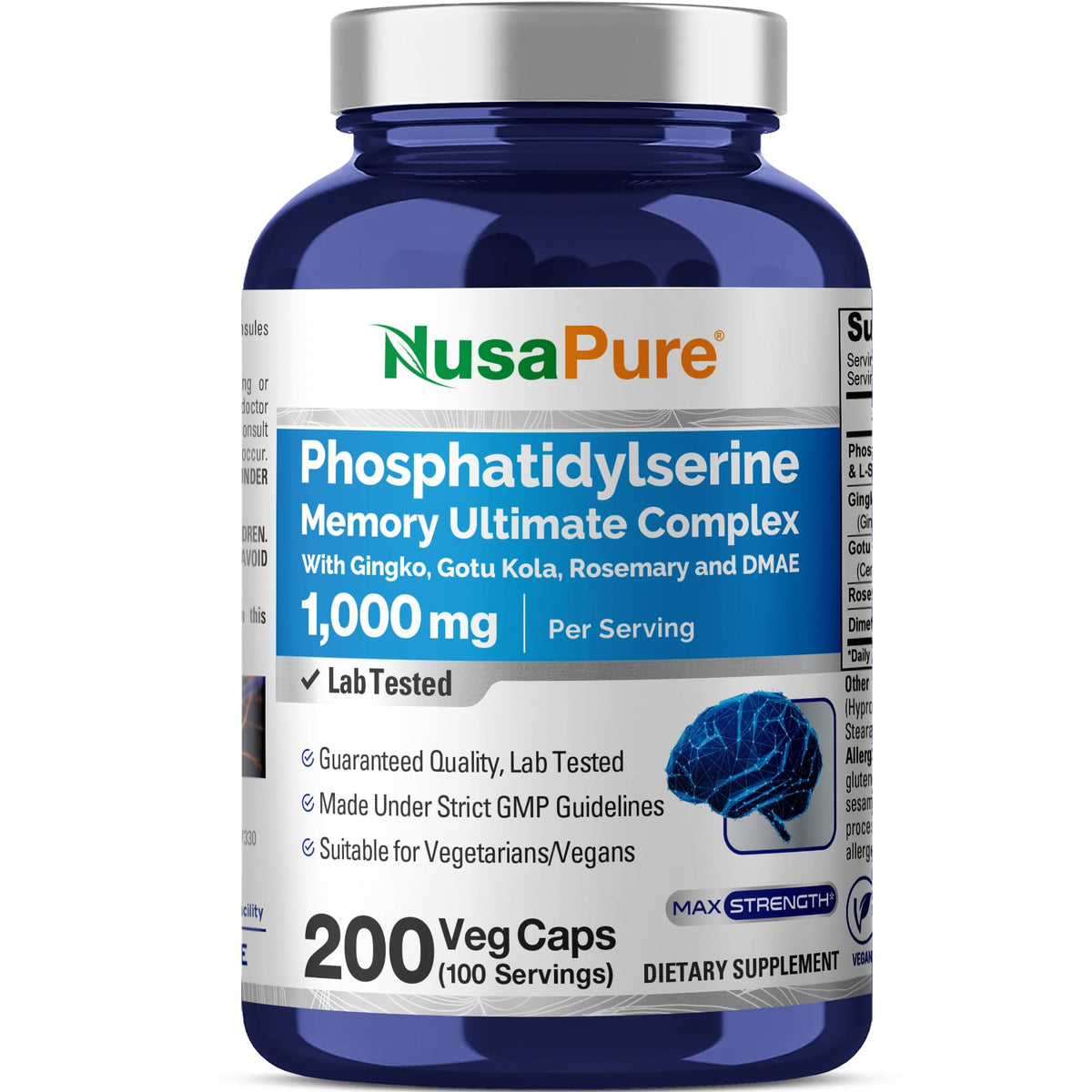NusaPure Memory Ultimate bottle-front view for daily focus support