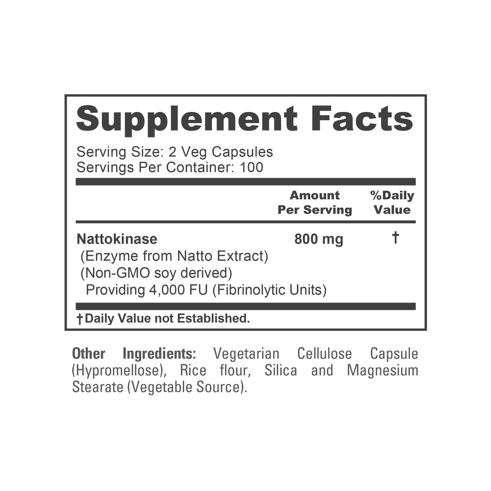 NusaPure nattokinase made in USA logo stresses quality manufacturing.