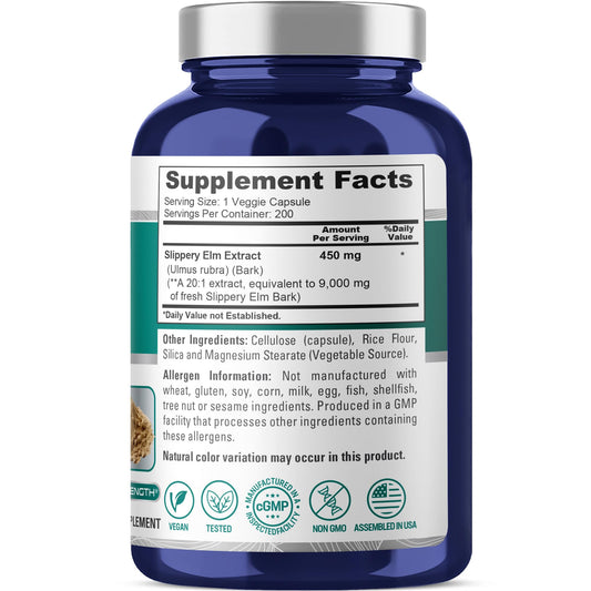 NusaPure Slippery Elm Bark capsules arranged for convenient daily routine
