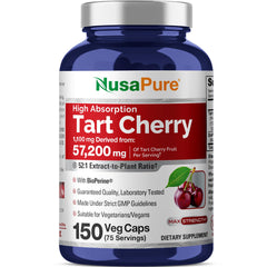 NusaPure Tart Cherry bottle with label and high-strength extract.