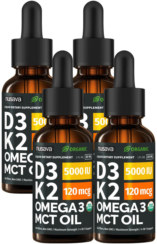 NUSAVA D3 K2 drops bottle for convenient daily immune support.