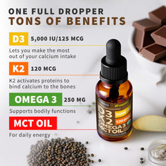 NUSAVA D3 K2 drops close-up of label highlighting organic ingredients