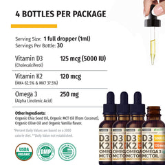NUSAVA D3 K2 Drops USA-made label confirms domestic manufacturing standards.