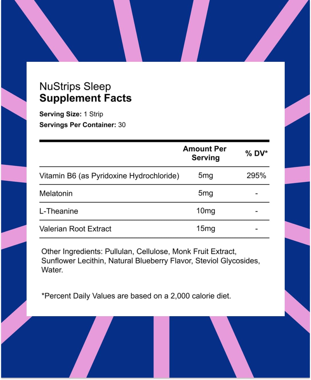 Recyclable NuStrips packaging highlighting sustainable sleep aid