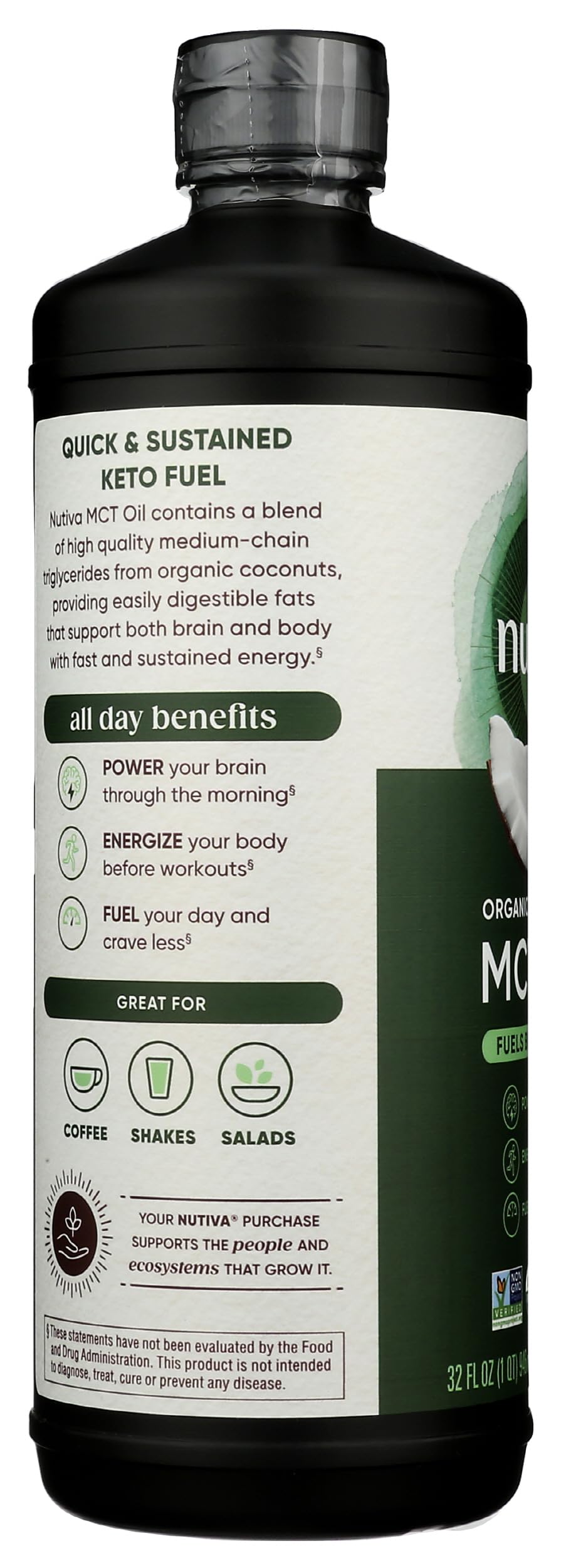 Oil drizzle on vegetables with Nutiva MCT Oil for easy nutrition.
