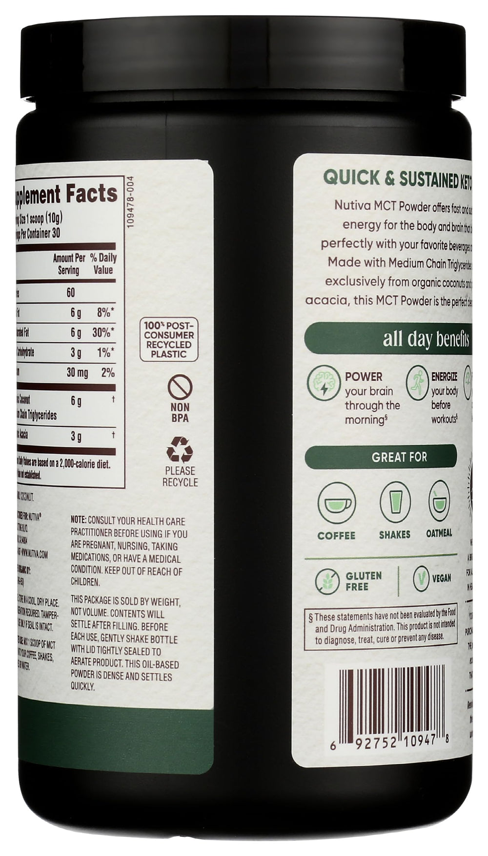 Nutiva Organic MCT Powder pour into coffee for seamless blending.