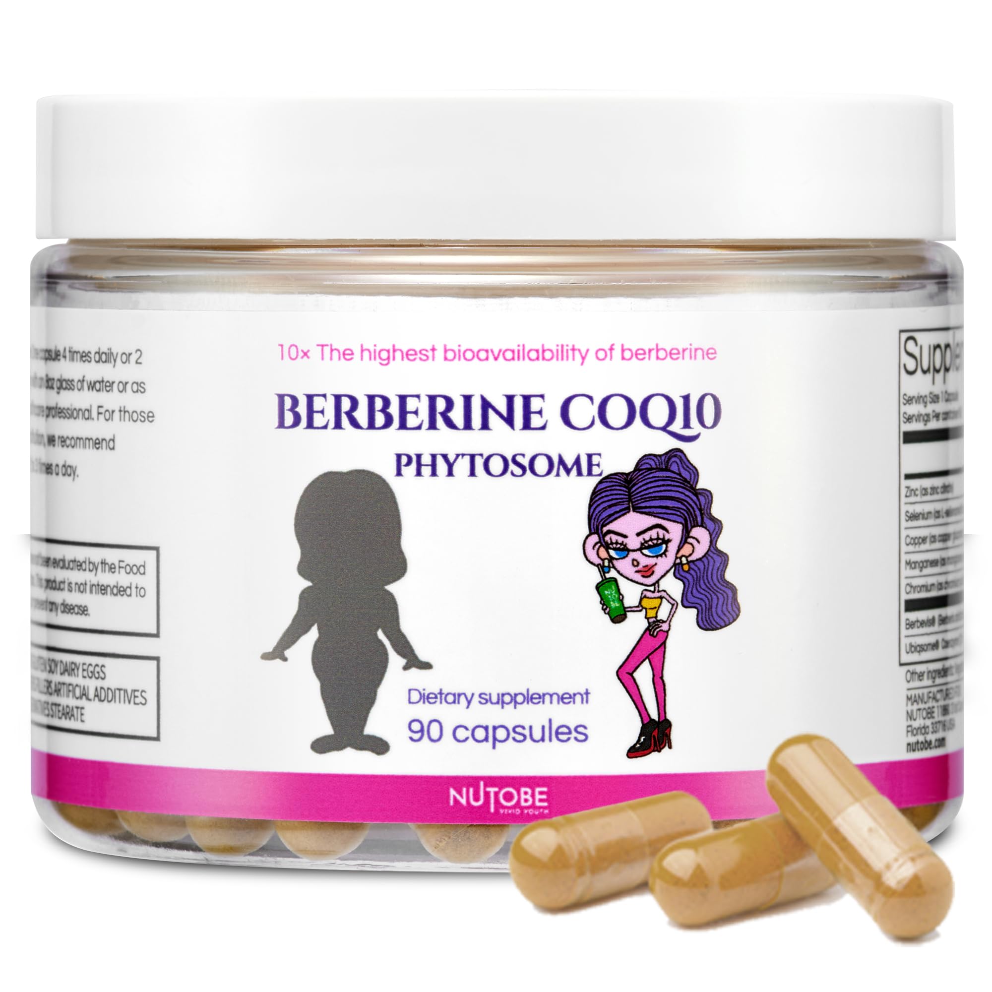 NUTOBE Berberine CoQ10 Phytosome bottle supports daily energy balance.