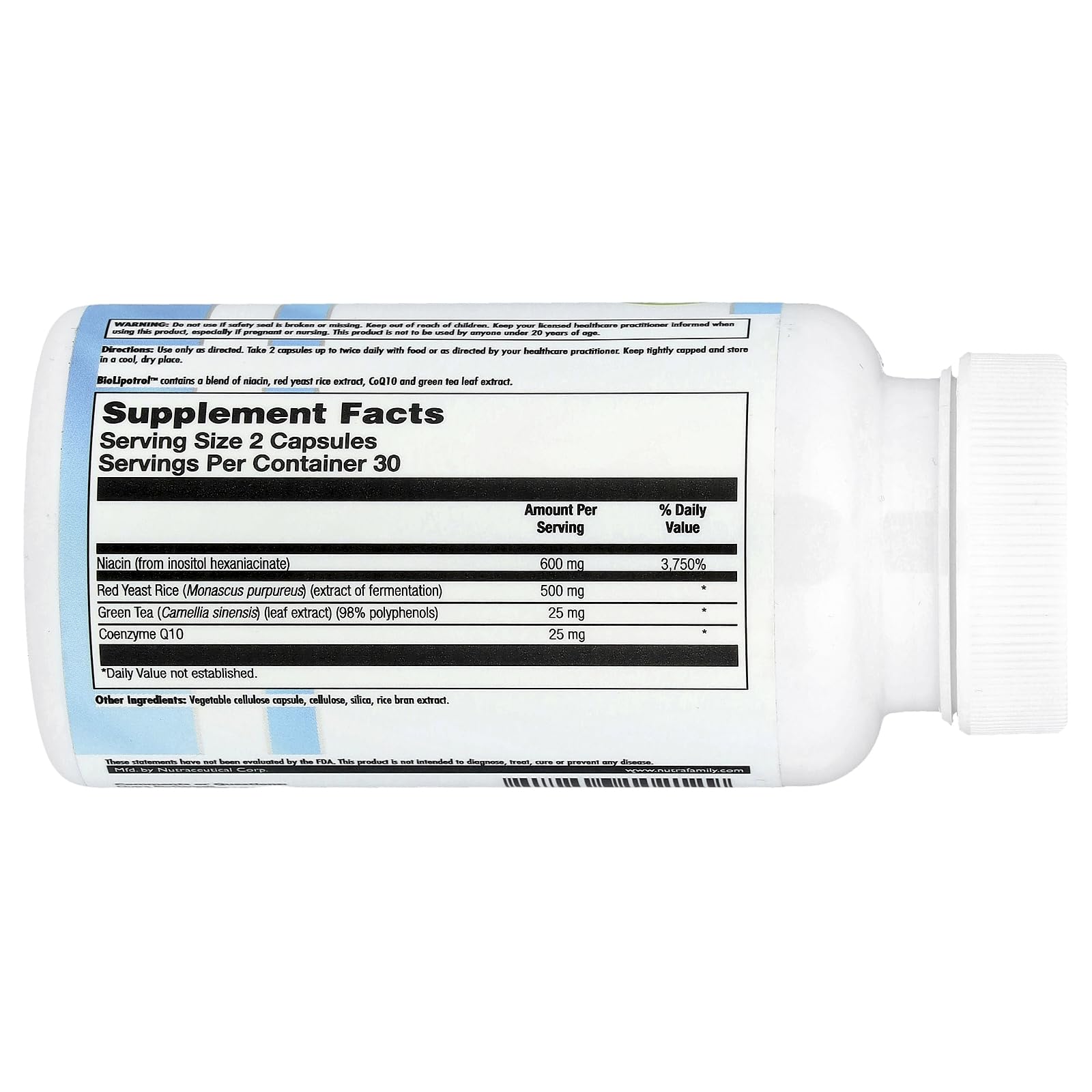 BioLipotrol packaging closeup showing brand and no-flush niacin and CoQ10 emphasis