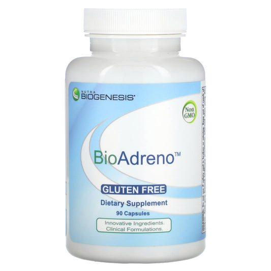 Nutra BioGenesis BioAdreno capsule closeup for daily adrenal support and energy balance