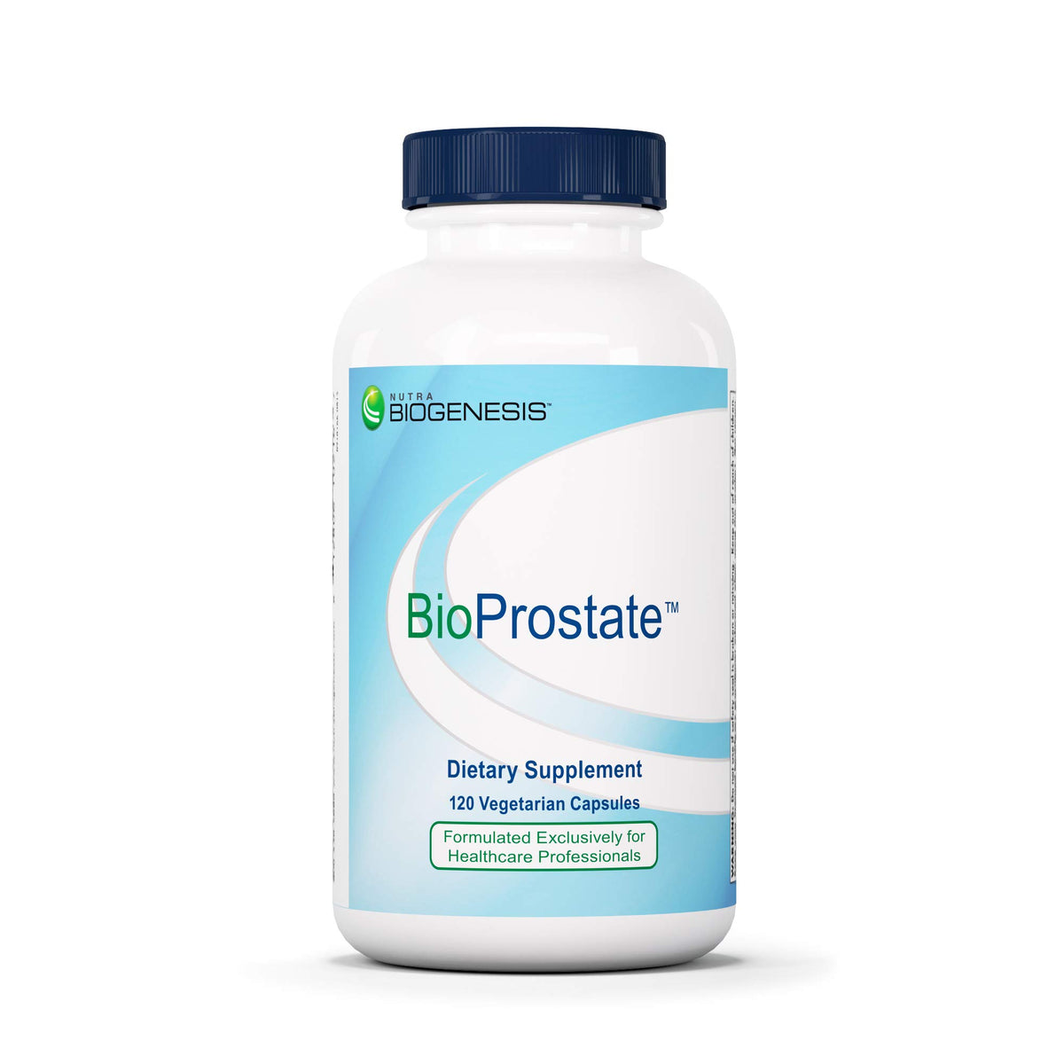 Nutra BioGenesis BioProstate bottle and label highlighting a comprehensive prostate support