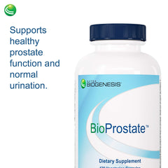 Nutra BioGenesis BioProstate vegan formula label highlights plant-based ingredients