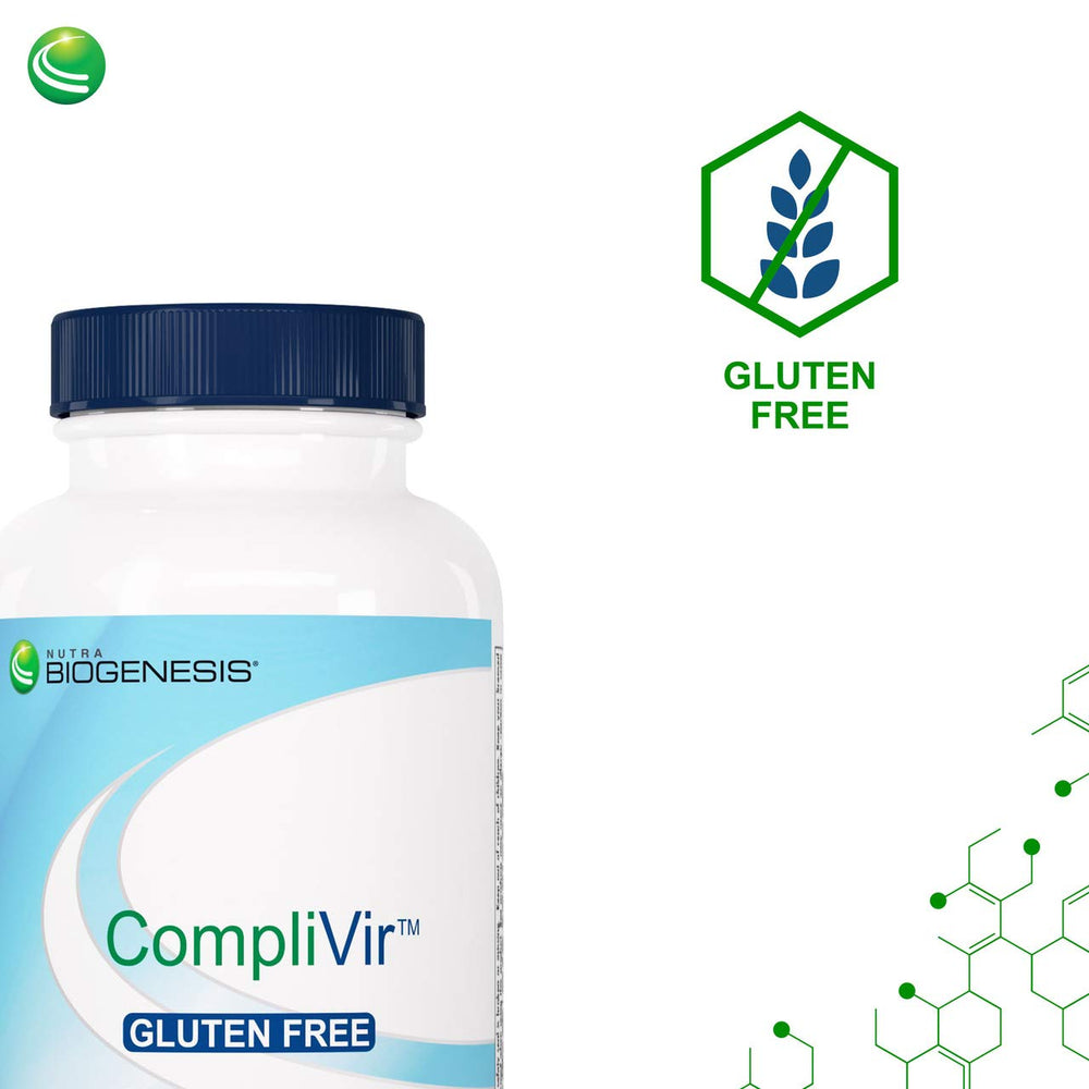 Nutra BioGenesis CompliVir bottle back-label detailing dosage and usage.