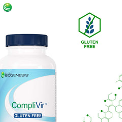 Nutra BioGenesis CompliVir bottle back-label detailing dosage and usage.