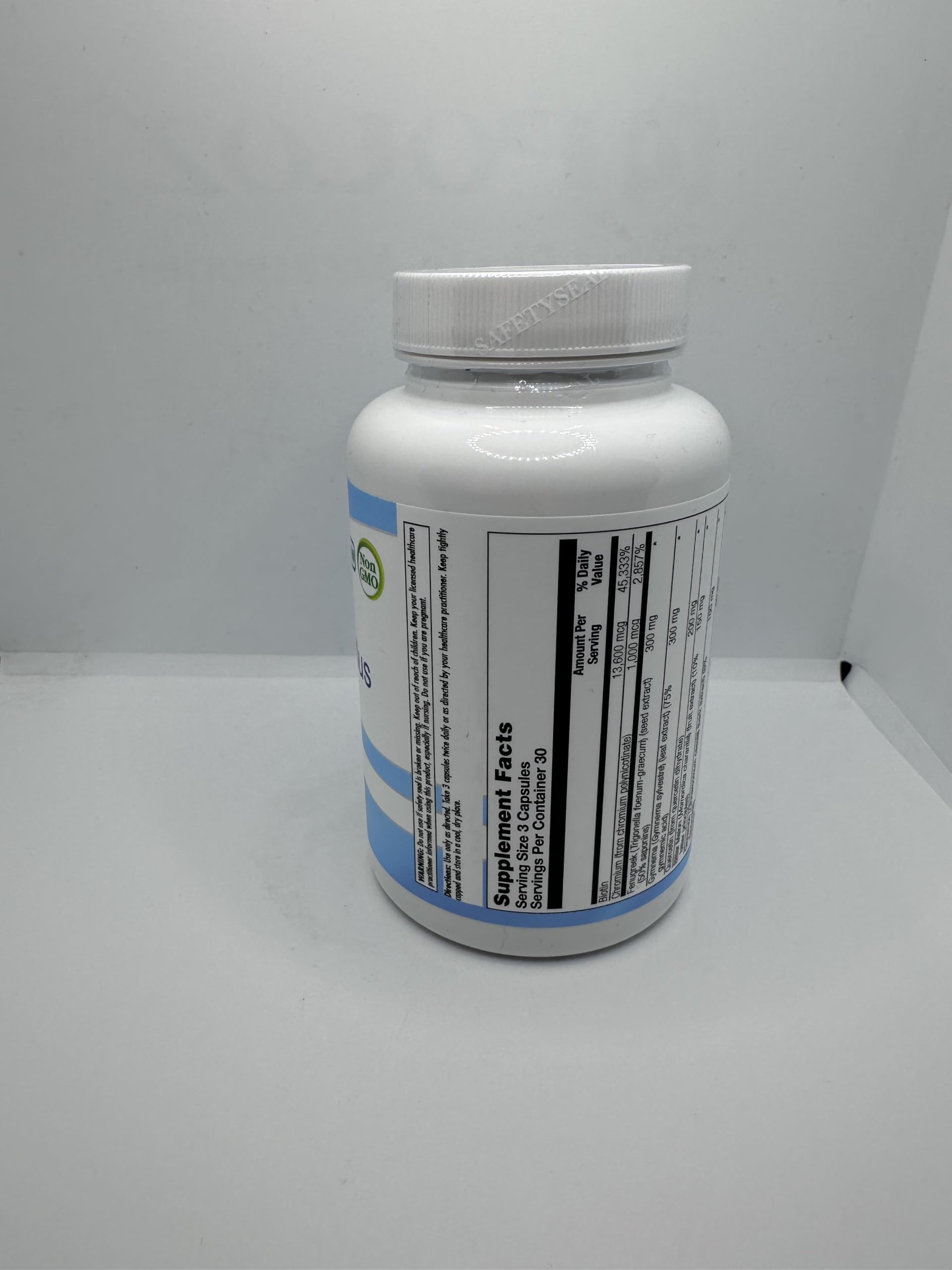 Nutra BioGenesis Diabetone Plus alpha-lipoic acid detail on packaging.