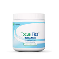 Nutra BioGenesis Focus Fizz powder in tub for daily relaxation and focus