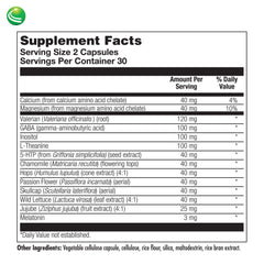 Nutra BioGenesis Sleep Factors valerian root bottle with herbs for calm evenings.