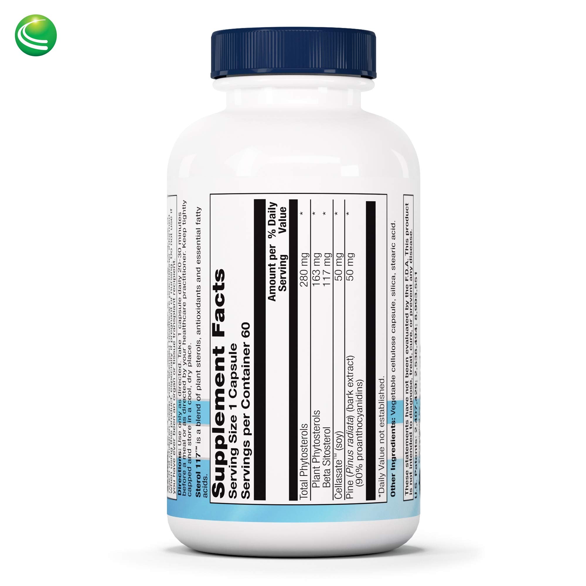 Nutra BioGenesis Sterol 117 capsules close-up in vegetarian form for daily use