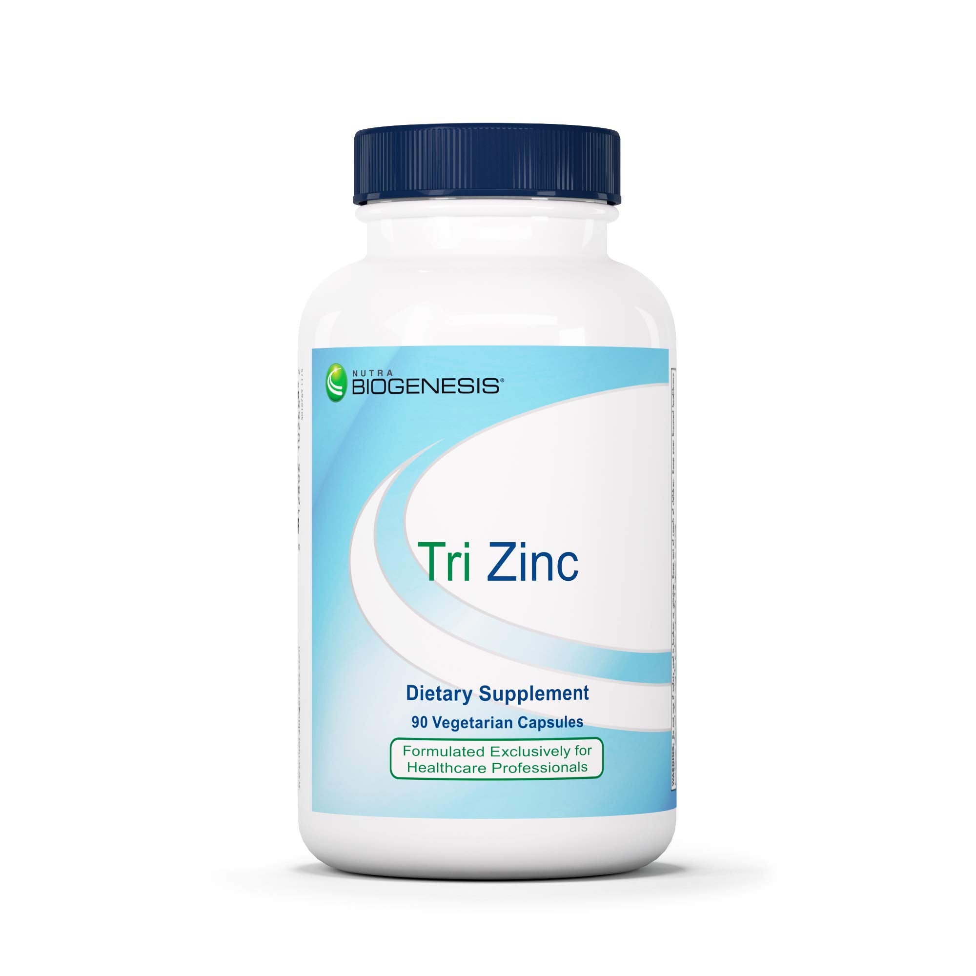 Nutra BioGenesis Tri Zinc bottle front view highlighting chelated zinc for immune support