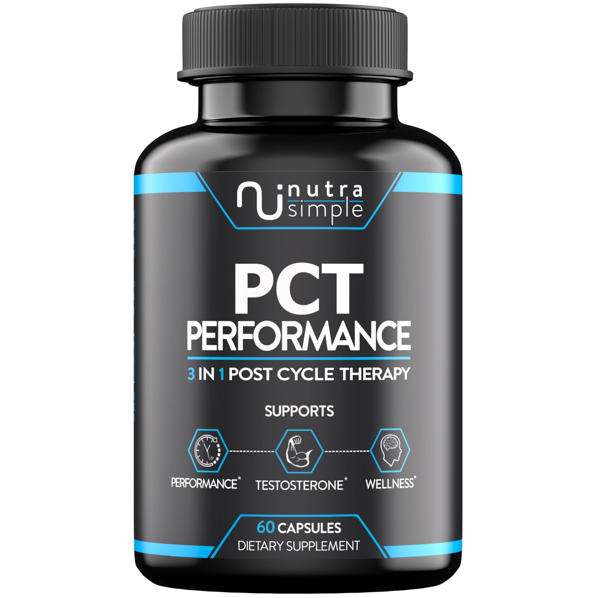 Nutra Simple PCT bottle label for post-cycle support.