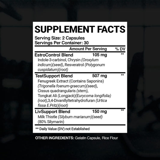Nutra Simple PCT capsules closeup for convenient stacking.