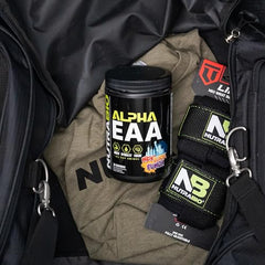 NutraBio Alpha EAA bottle back with full ingredient list and transparency