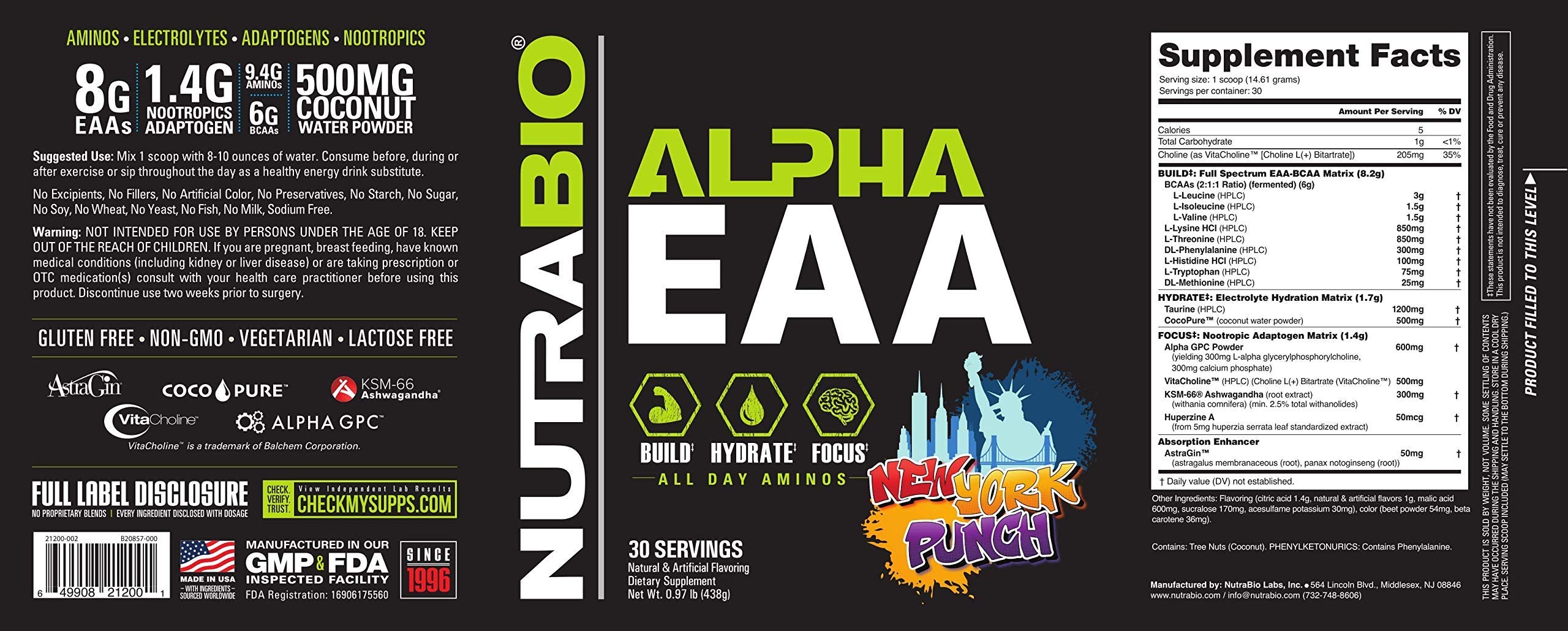 NutraBio Alpha EAA glass with a prepared drink for hydration