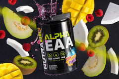 NutraBio Alpha EAA ingredients chart comparing EAAs and BCAAs