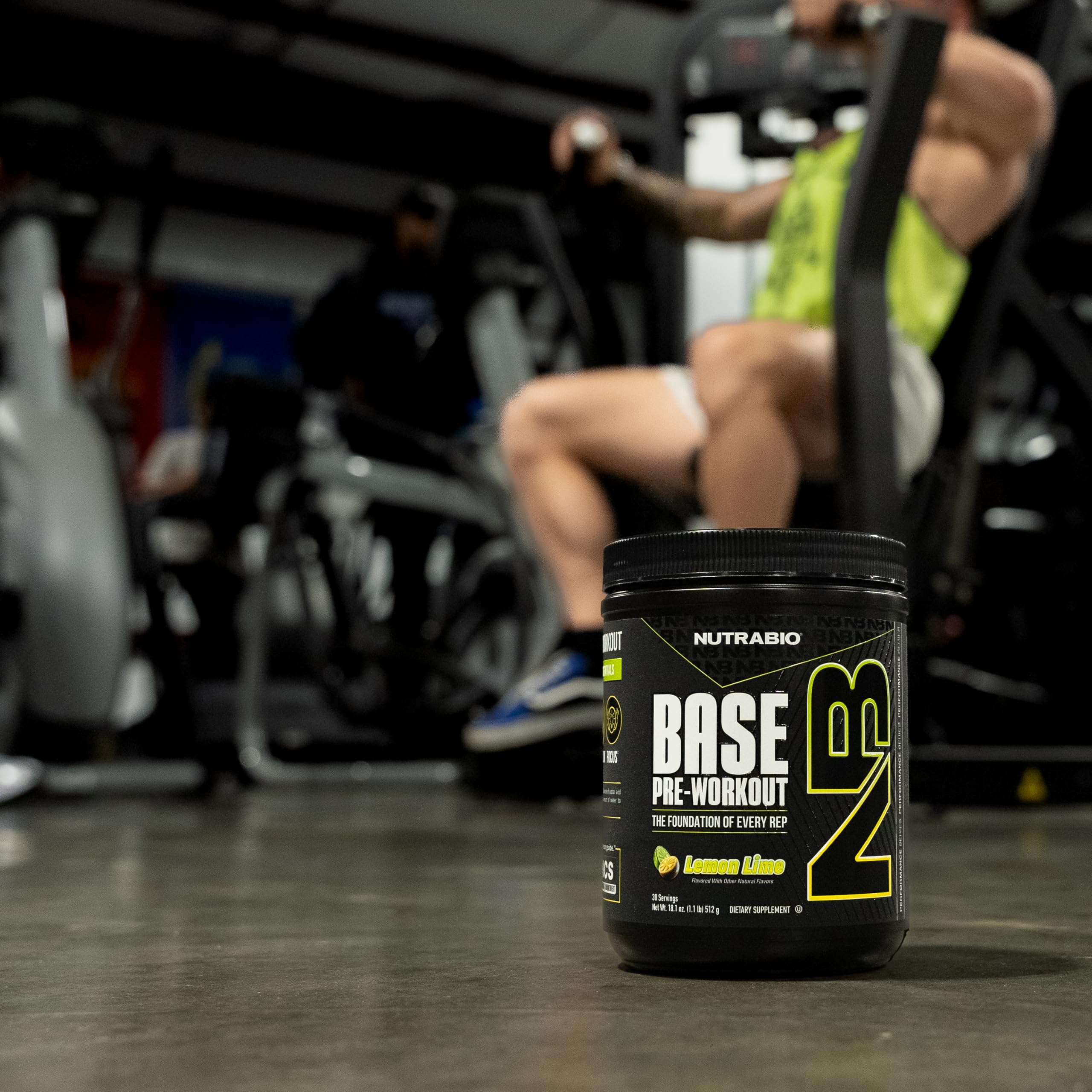NutraBio Base Pre-Workout hydration visual showing electrolyte blend supporting endurance
