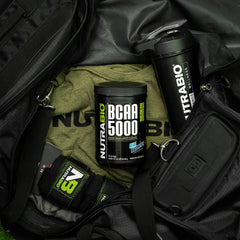 NutraBio BCAA 5000 vegan-fermented formula supports clean amino intake.