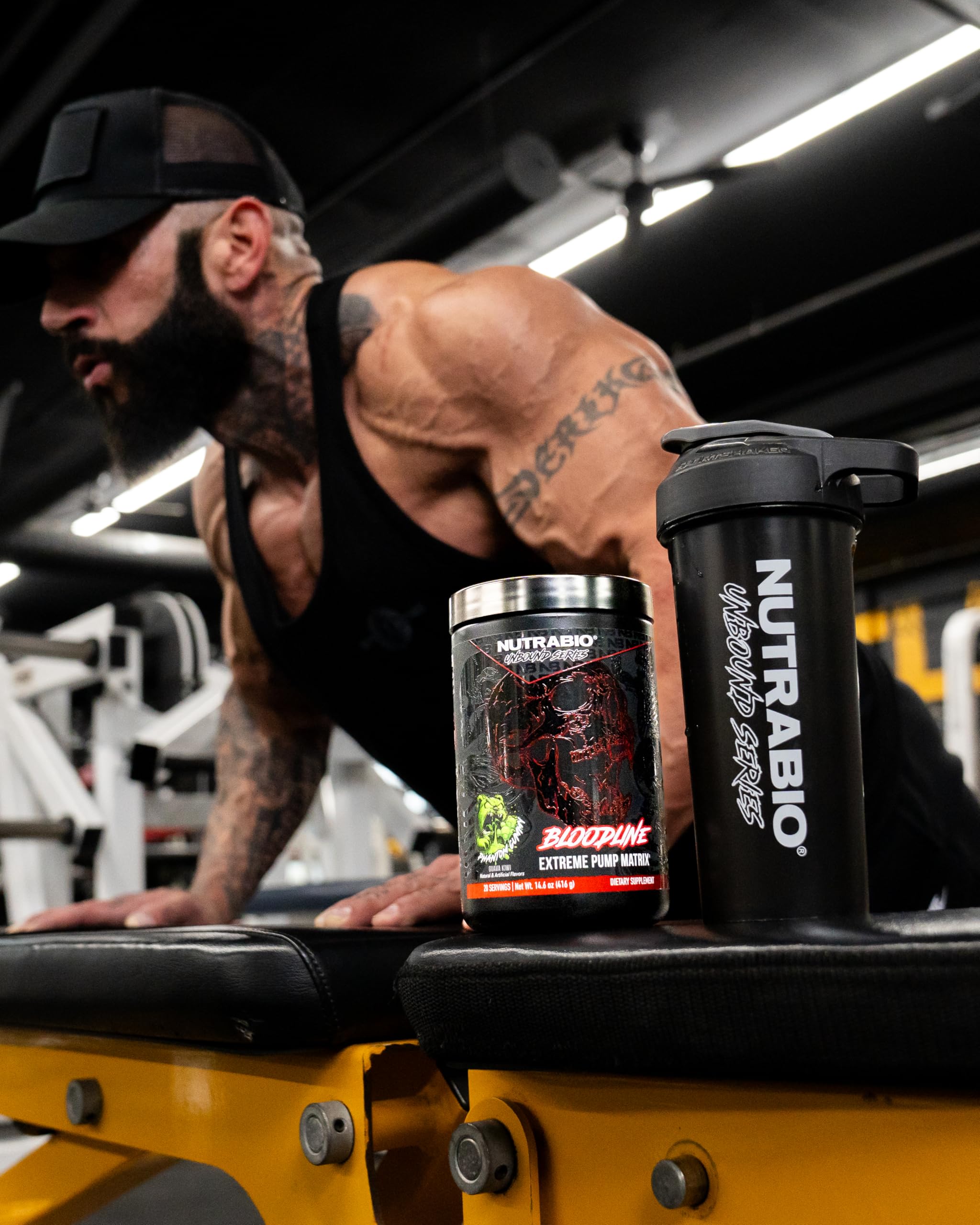 NutraBio Bloodline served with water showcases clean, refreshing hydration
