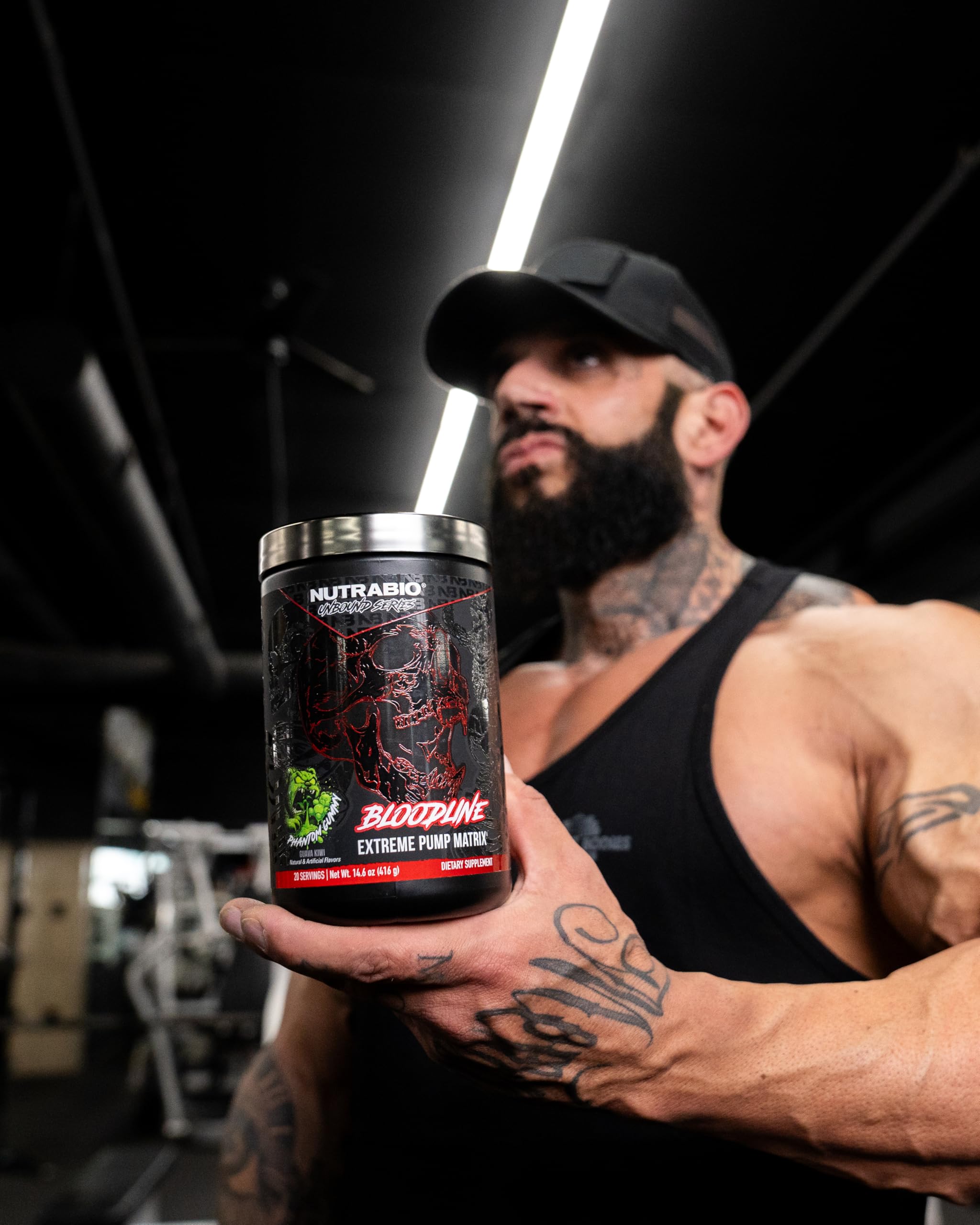 NutraBio Bloodline visual with ingredients hints at nitric-oxide support